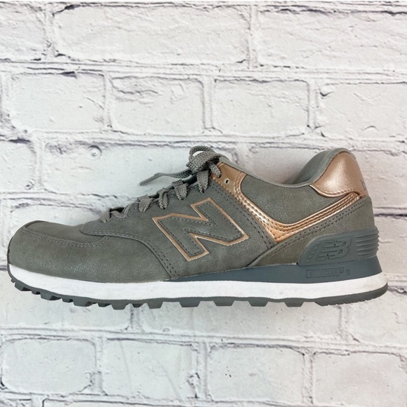 NEW BALANCE 574 Classic Sneakers Precious Metals Gray Women’s SZ 9 - Picture 6 of 11